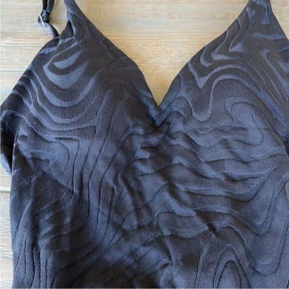 Anthropologie x Seafolly Second Wave V Neck One Piece Swimsuit Black US 6 NWT - Picture 7 of 10